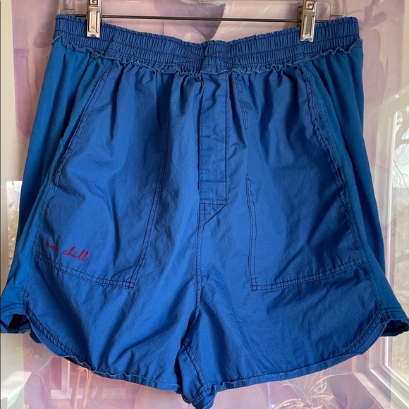 Free People Pima Cotton Oversized More Chill Boxers in Cobalt Blue, Size M - Picture 3 of 7